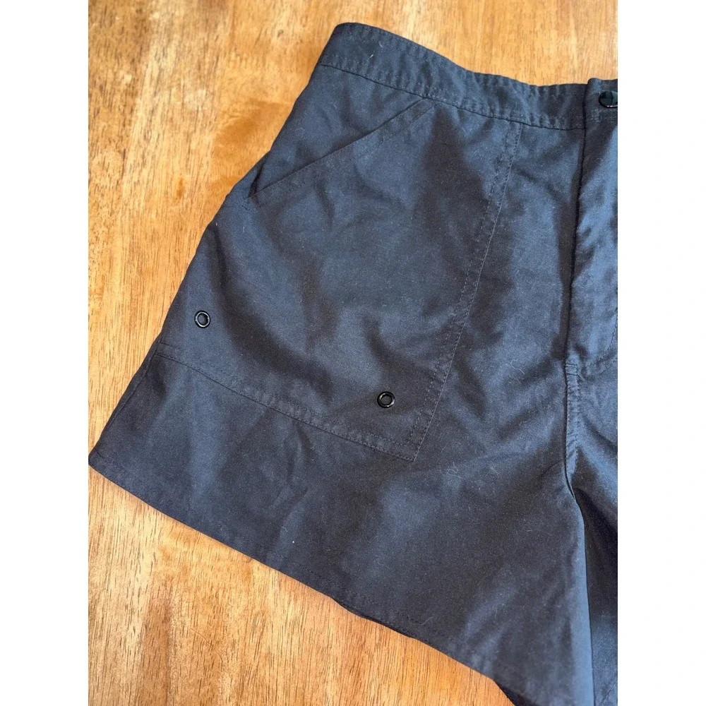 Le Cove Swim Shorts Elastic Waist Pockets‎ Quick Dry Black Womens Size